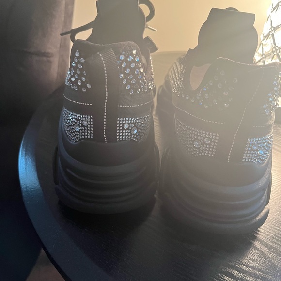 Steve Madden Phantom Rhinestone Wedge Platform Retro Sneakers - Picture 5 of 6